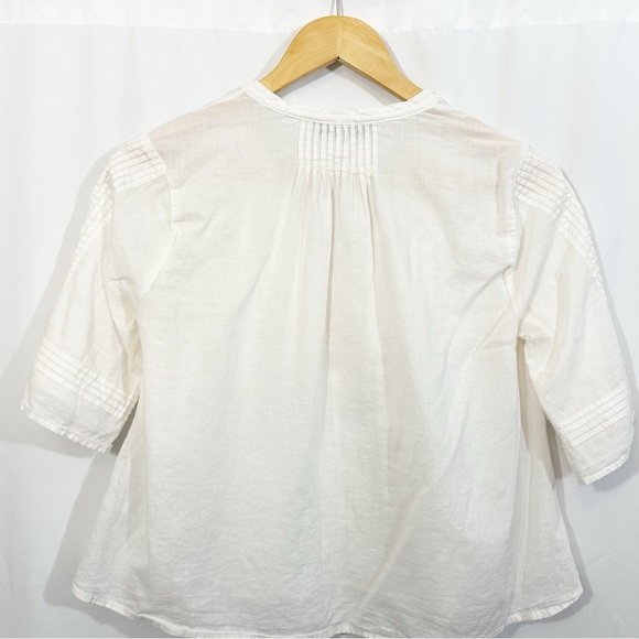 Madewelll X Warm Pintuck Tie Neck Top - Picture 8 of 12